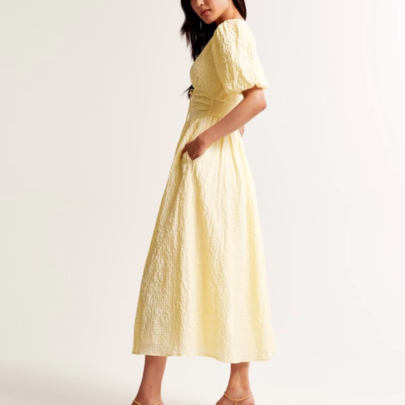 Abercrombie & Fitch Yellow Keyhole Dress NWT - Picture 3 of 6
